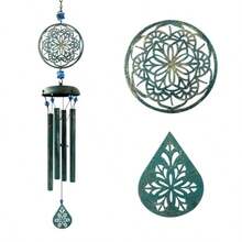 Wind Chimes For Outside Zen Atmosphere Wind Chime Windchime Outdoors For Outdoor Garden Patio Decor With Mandala Design Windchime Gifts For Mother Grandma Sisters 6 Petalgift - TurquoiseGreen - View 1