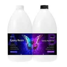 1000ml/34oz Epoxy Resin Kit, 1:1 AB Clear Epoxy Resin, Self-Leveling, Non-Yellowing, Bubble-Free, Tabletop Epoxy Resin Set, Suitable For DIY Jewelry Making, Coating, Wood, Resin Molds, Etc. - Multiple Specifications - View 12