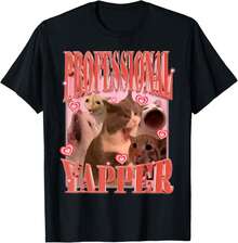 Cat Professional Yapper Cat Funny Oddly Specific Meme T-Shirt - Black - View 1