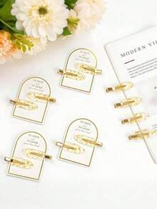 8/4件套金色无缝发夹，闪亮新娘头饰，伴娘发饰，婚礼装饰，优雅发饰，伴娘礼物 - 金色 - 查看 2