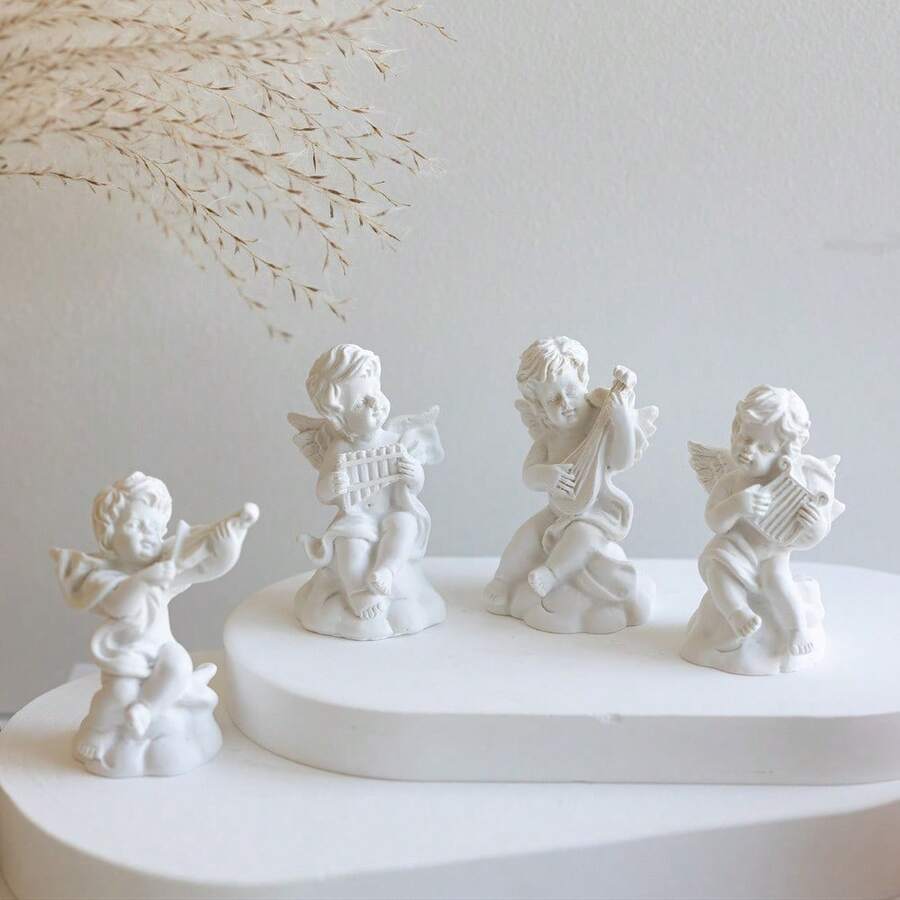 1件/4件/8件套迷你树脂天使雕像摆件及迷你罗马柱,可爱天使雕塑音乐盒,适合摆放在书架、办公桌、卧室,是节日礼物、宗教家居装饰、洗礼婚礼祭坛布置、圣诞天使礼物的完美之选。 - 彩色 - 查看 1