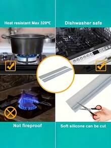 1pc Thickened Silicone, Kitchen Counter Gap Strip, Gap Cover, Kitchen Oil And Stain Preventive Sealing Strip, Silicone Sealing Strip