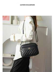 New Luxury Retro Small Square Bag For Women, European And American Classic High-Quality Crossbody Bag, Versatile Commuting And Dating Shoulder Bag, Simple Design Niche Underarm Bag - Black - View 6