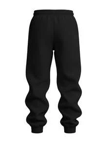 Men's Casual Loose Sweatpants: The Leg Cuffs Are Gathered And The Waist Features A Drawstring Design, Accommodating Various Waist Sizes. The Side Pockets And Compact Back Pocket Are Convenient And Practical. The Cotton Blend Fabric Is Soft, Breathable, Sweat-Absorbent, And Quick-Drying, Making It Suitable For Both Sports And Daily Travel. It's A Versatile And Essential Choice - 黑色 - 查看 3