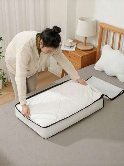 1 pieza Bolsa de almacenamiento de gran capacidad, adecuada para guardar mantas, ropa, juguetes y artículos del hogar, ahorra espacio en el armario y el dormitorio, organizador de viaje lavable y transparente, organizador de almacenamiento para el hogar, bolsa de almacenamiento debajo de la cama