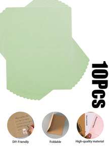 3/10/20/50张装DIY圆角折叠贺卡 - 19.7x14.8厘米/7.75x5.8英寸，空白可涂鸦。提供珠光纸、牛皮纸和纯色卡纸材质。适用于生日、婚礼、感谢活动和日常通信。