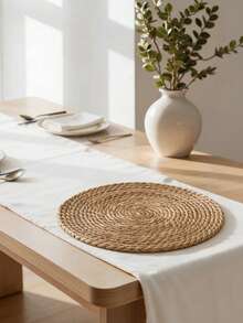 4pcs Mini Succulent Plant Pot Set, Woven Straw Planter, 10.2 Inch Diameter, Decorated With Seaweed Rope, Suitable For Desk, Dorm, And Office Decor. The Planter Can Also Be Used For Home Decor, Landscape Decor, Party And Holiday Decor, Birthday Party Decor. - Multicolor - View 2