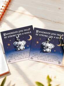 5张可爱考拉礼品卡,附赠小配件(或钥匙扣)。这款创意男士礼品套装包含印有鼓励、安慰或个性化信息的卡片,可作为个性化礼物赠送,并提供快速配送服务。适合作为送给阿姨、妈妈、男朋友、同事和保姆的生日礼物。 - 藍色 - 查看 6