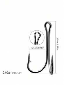 10个蛙形三叉钩，双倒刺爆炸钩，鸡爪钩，大盘钩，路亚钓鱼配件 - 黑色 - 查看 12