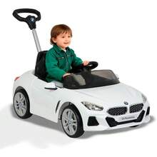 JCH-Carros Montables para Niños para BMW Z4 Push Car - Coche de Empuje con Música y Claxón - Barra de Empuje Ajustable - Coche Montable Niños Función 3 En 1 Carriola Camina o Monta - Blanco - como en la foto - Ver 2
