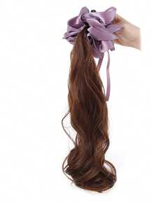 Purple Hair Ring Claw Clip Synthetic Wigs Autumn Winter Style Layered Curly Ponytail Low Tie Natural Ponytail Suitable For Women's Daily Wear And Gatherings Hair Clip Hair Bow Hair Accessories Women Hair Claws - Multicolor - View 11