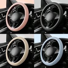 15-Inch (Approx. 38.1 Cm) Universal Steering Wheel Cover - Breathable PU Leather With Odorless Rubber Grip, Anti-Slip Classic Design, Fits Most Cars - Solid Color - View 3