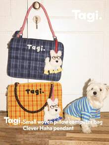 14-16 Inch Laptop Bag, Large-Capacity Plaid Embroidered Tablet Storage Pouch, Multi-Functional Computer & Tablet Organizer Bag - Multicolor - View 7