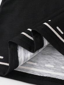2pcs Summer M Logo Print Crew Neck Short Sleeve T-Shirt And Shorts Set, Lightweight, Breathable, Fashionable Casual Sportswear Outfit For Boys, Suitable For Outdoor Activities And Daily Wear - Black - View 6