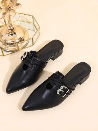 European & American High Heel Buckle Sandals, Pure Metal Buckle