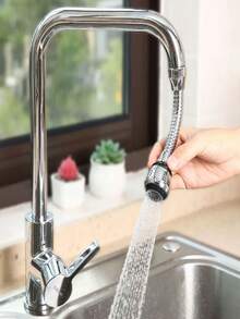 2pcs Extra Long Faucet Spout Splash Proof Aerator Water Saving Device, Kitchen Household Shower Head Extension Filter