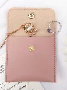 Personalized Leather Jewelry Pouch, Customizable Ring Bag, Bridesmaid Gift, Baby Shower Gift - Multicolor - View 3