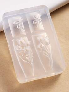 1件装花朵美甲模板硅胶雕刻模具鸡蛋花郁金香花束和百合花图案设计盛开花朵浮雕美甲模具美甲艺术工具美甲用品饰品装饰 - 無色 - 查看 12