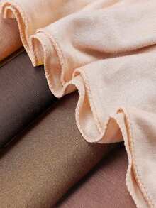 1件装女士时尚简约柔软纯色头巾，穆斯林纯色长款头巾，阿拉伯穆斯林针织头巾，针织头巾，轻盈透气，适合所有季节 - 軍綠色 - 查看 5