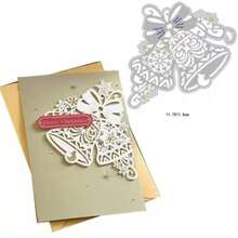Christmas Bell Shaped Metal Cutting Dies For Scrapbooking, Gift Cards Making