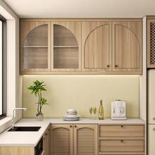 1 Roll 40cm Wide Waterproof Peel And Stick Wallpaper, Removable Vinyl Decorative Backsplash Sticker For Kitchen, Cabinets, Countertops, Furniture, Bedroom, Living Room, Desk, Closet - Light Beige - View 3