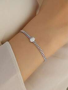 925纯银莫桑石钻石手链，女士款，低过敏性，高端品质，适合求婚、订婚、婚礼、情人节、周年纪念日、生日、派对、日常佩戴，时尚百搭。 - 手鍊 - 查看 4