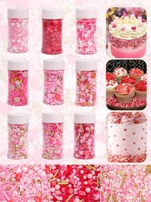 Edible Valentine's Day Cake Decorations, Suitable For Decorating Baked Goods, Cupcakes, Ice Cream, Candies And Cookies - Pink, Ideal For Valentine's Day, Princess-Themed Wedding Parties And Weddings. - Multicolor - View 1