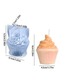 1个硅胶冰淇淋蜡烛模具，适合DIY蜡烛制作 - 彩色 - 查看 2