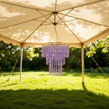 Vectolum 波西米亚风格装饰艺术紫色串珠非发光挂饰，适用于派对、节日、婚礼装饰、家居装饰、悬挂配件，时尚奢华的点缀，营造氛围