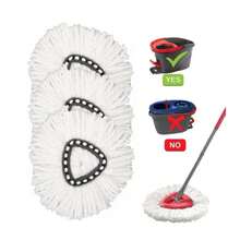 Spin Mop Head For O-Cedar Spin Mop Refill, EasyWring Spin Mop Microfiber Refill, Easy Cleaning Mop Head Replacement 3 Pack - trắng - Xem 6