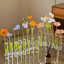 1 Set Transparent Test Tube Vase, Hydroponics Planter, Flower Vase Decor, Home Decoration, Holiday Gift - Clear - View 4