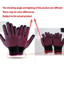 1pc Universal Heat Resistant Silicone Grip Styling Glove, Ensures Use Of Hair Styling Tools - Hot Pink - View 9