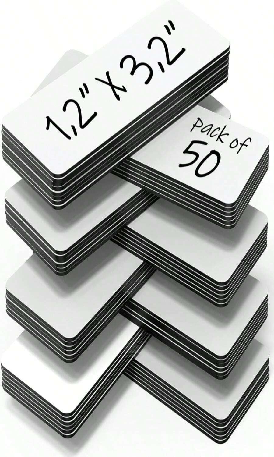 50 Pack Dry Erase Magnetic Labels 32x12 In - Magnetic Name Tags For ...