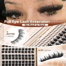Volume Manga Lash Clusters With Spikes Wispy Cluster Eyelash Extensions Fluffy Anime Eyelashes Clusters With Bottom Lashes Clusters Fairy Individual Lash Extension (D Curve 12-18mm 213 Pieces) - MàuL - Xem 5