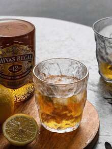 1pc Reusable Glacier Patterned Glass Cup, Suitable For Wine, Beer, Juice, Milk, Coffee, Milkshake, Cocktail; Cocktail Glass | Ripple Glass Cup | Creative Cup | Glass Cup | Glass Tumbler | Glass | Wine Glass | Disposable Cup | Glacier Patterned Glass - Multicolor - View 4