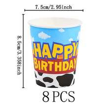 Cow Spotted Birthday Disposable Tableware Set, 7/9 Inch Party Plates, Disposable Paper Plates And Cups Suitable For Holidays, Weddings, Engagements, Weddings, Birthdays, Parties, Celebration Events - Multicolor - View 11