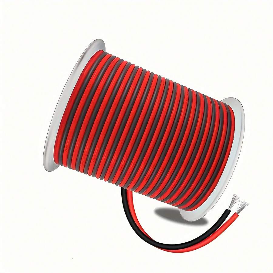 1pc 18-22AWG 2-Pin Wire, 2-Color Tinned Copper Flexible 2-Conductor Wire Suitable For DIY Projects, Home Wiring, Car Audio, LED Lights, 3D Printers, Electronic Toys - White 18AWG-22AWG - View 1