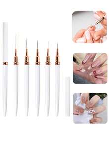 5支装美甲雕刻笔套装，5种不同形状，笔尖采用柔软硅胶材质，适用于各种3D图案的雕刻和压花。搭配不同粗细的美甲刷，可绘制不同形状的线条。 - 彩色 - 查看 7