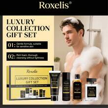 Roxelis 4pcs Men'S Luxury Fragrance Gift Set - Moisturizing Body Balm, Body Spray, Shower Gel & Aromatic Diffuser - Long-Lasting Freshness, Cleansing & Hydration - Perfect Gift For Boyfriends, Husbands, Fathers, Christmas, Valentine'S Day - Elegant Packagin - Men's Skincare Set - View 5
