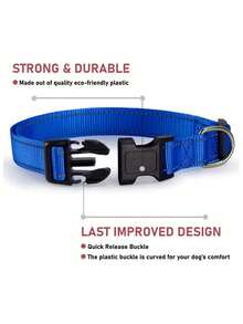 1件装狗项圈，防滑狗项圈牵引绳，带夜光反光牵引绳，宠物用品