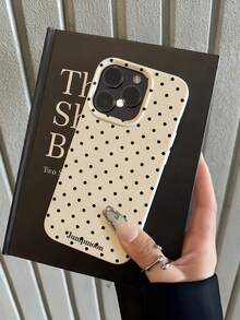 1pc White Polka Dot Minimalist TPU Shock-Proof Phone Case, Compatible With IPhone 17, 16, 15, 14, 13, 12, 11 Pro Max, Air And Series - Multicolor - View 3