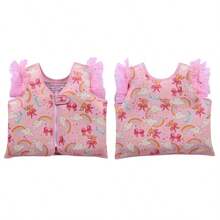Cute Girls Pink Rainbow Floatation Swimsuit Top - Buoyancy Vest, Water And Beach Swimming Gear