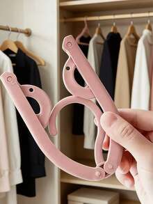 Portable Folding Clothes Drying Rack With Non-Slip Handle - Plastic, Suitable For Travel And Home Use, Space-Saving Clothesline, Easy To Pack And Store, Random Color - Multicolor - View 10