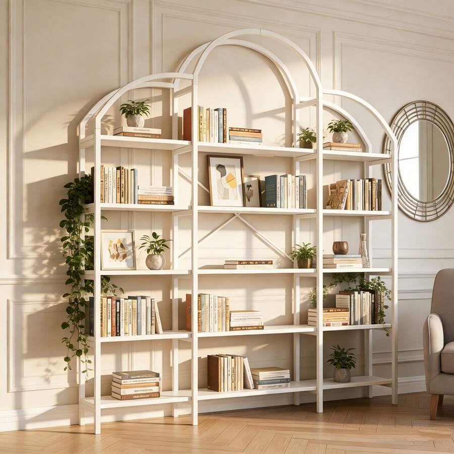 Bookcases - White + MDF+Metal + Modern - View 1