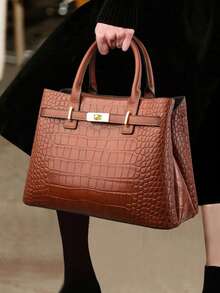 New Women's Bag, Belt Decoration, Classic Tote Bag, Outstanding Texture, Large Capacity, Suitable For Middle-Aged Mothers, Portable Crossbody, Dual-Purpose Commuting Travel. - Màu vàng - Xem 3