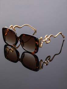 New Retro Large Frame Cat Eye Fashion Glasses, Unisex Metal Y2K Minimalist High-End Punk Eyewear Suitable For Daily Outfit, Street Style, Runway - Multicolor - View 13