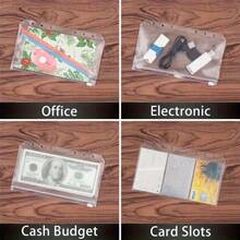 A6 Plastic Wallet Envelope With Elastic Strap - Sturdy, Reusable Cash Storage For Gifts, Small Businesses, Workplaces And Educational Institutions, Office Supplies, Minimalist Style,  Closure, School Supplies - 6件 - 查看 7