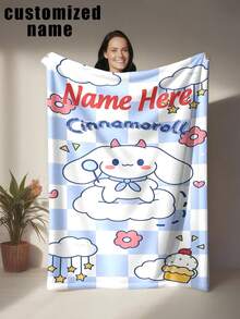SANRIO 1条三丽鸥肉桂狗主题毯，可定制姓名，色彩鲜艳，可爱甜美，四季皆宜，柔软轻盈，保暖舒适，适合沙发、床铺、户外使用——是送给家人和朋友的完美生日和节日礼物 - 彩色 - 查看 14