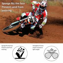 新款超大尺寸滑雪/骑行/登山防风男士护目镜，防风滑雪眼镜，舒适休闲装户外骑行眼镜，适合夏季海滩度假、户外、秋季旅行 - 黑框白銀 - 查看 9