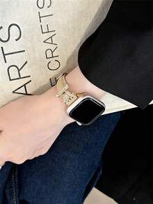 New Butterfly Leather Strap, Suitable For 38/40/41/42/44/45/46/49mm Dials, Compatible With Apple Watch Ultra/Se11/10/9/8/7/6/5/4/3/2/1 Series Straps - Apricot - View 4